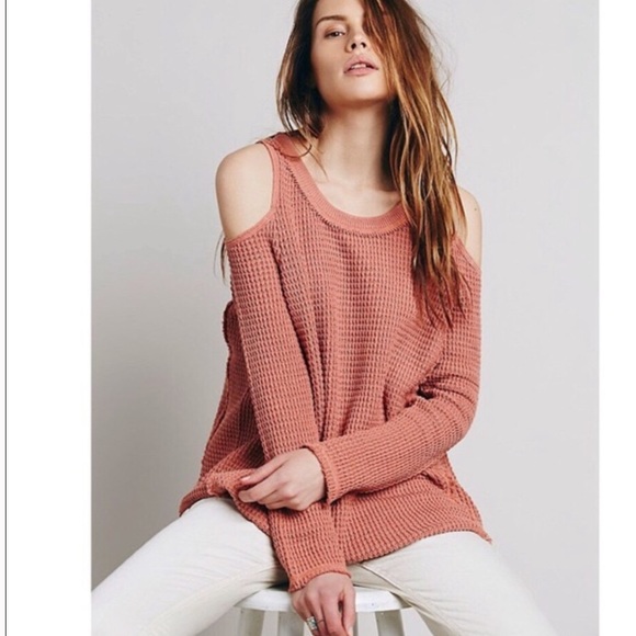 Free People Cold Shoulder Knit Distressed Sweater - Picture 7 of 7